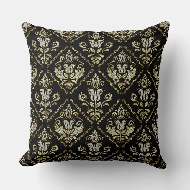 Sparkling damask pattern cushion (Front)