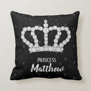 Sparkling Diamond Crown - choose your background Cushion