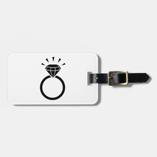 Sparkling diamond ring luggage tag (Front Horizontal)