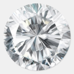 Sparkling Diamond texture April Birthstone Classic Round Sticker