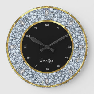 Sparkling Diamonds Large Clock
