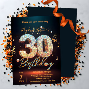 Sparkling Disco Dance 30th Birthday Celebration Invitation