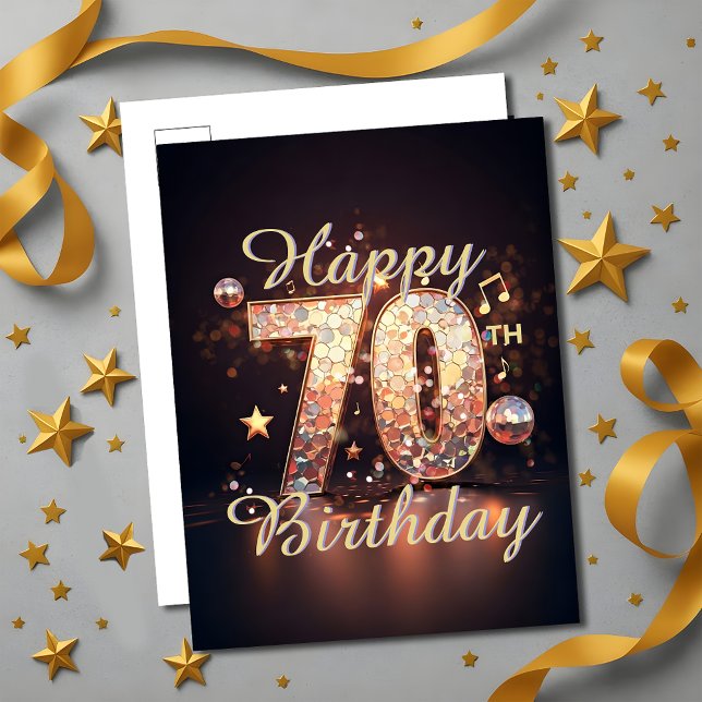 Sparkling Disco Dance 70th Birthday Celebration Postcard (Creator Uploaded)