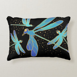 Sparkling Dragonflies Decorative Cushion