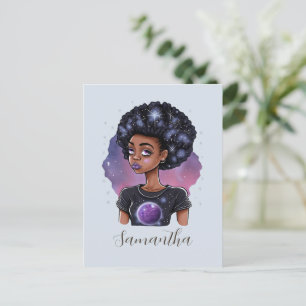 Sparkling Elegant Afro Woman Postcard