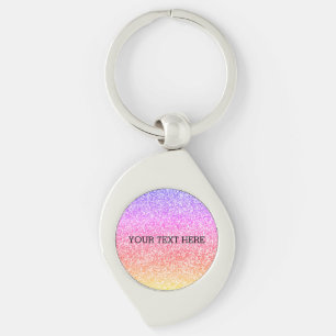 Sparkling elegant girly rainbow colourful cute key ring