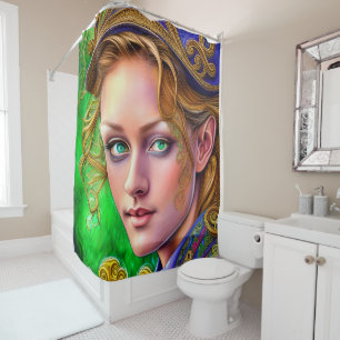 Sparkling Emerald St. Patrick's Day Artwork Shower Curtain