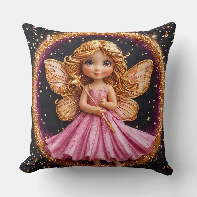 Sparkling Fairy Decorative Magical Fantasy Glitter Cushion (Front)