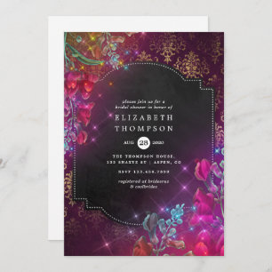 Sparkling Fantasy Vintage Floral Bridal Shower Invitation