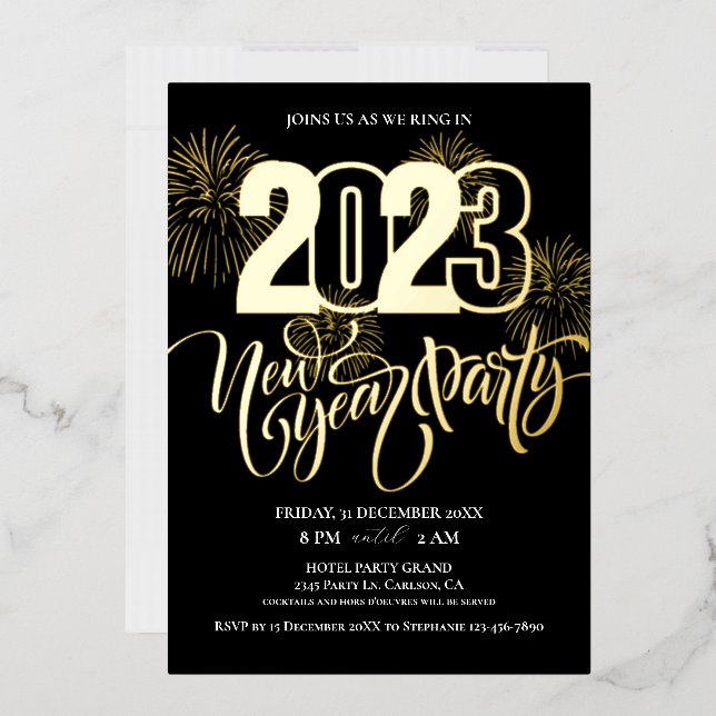 Sparkling, Fireworks and Elegant New Year's Party (Envelope)
