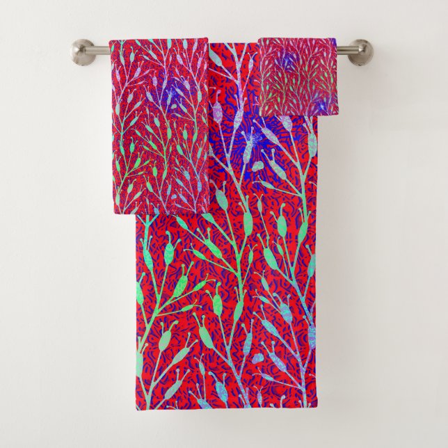 Sparkling Fireworks Party Pattern  Bath Towel Set (Insitu)