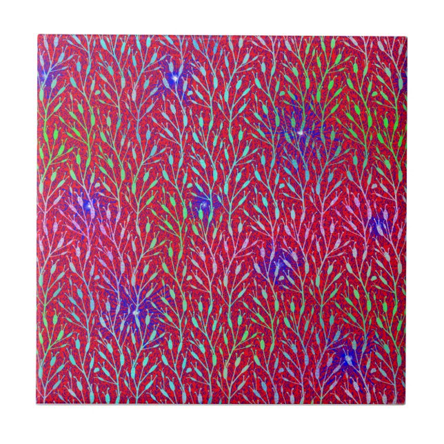 Sparkling Fireworks Party Pattern  Ceramic Tile (Front)