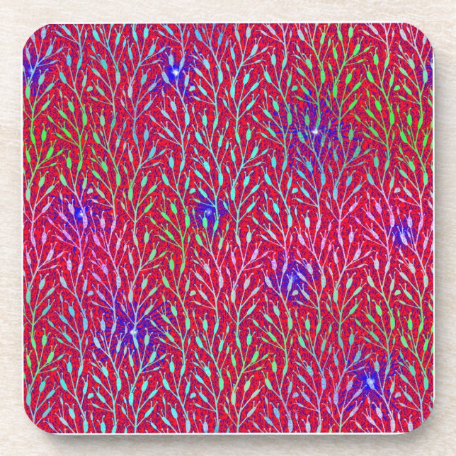 Sparkling Fireworks Party Pattern  Coaster (Front)