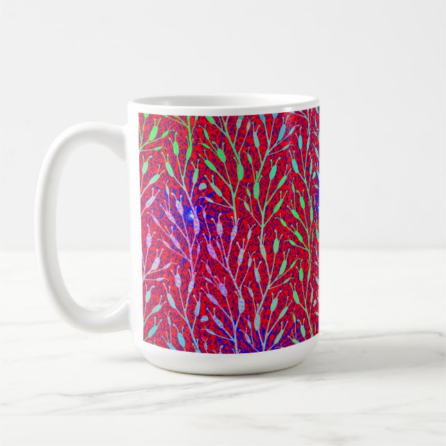 Sparkling Fireworks Party Pattern  Coffee Mug (Left)
