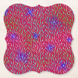 Sparkling Fireworks Party Pattern  Paper Coaster