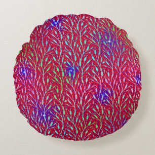 Sparkling Fireworks Party Pattern Round Cushion