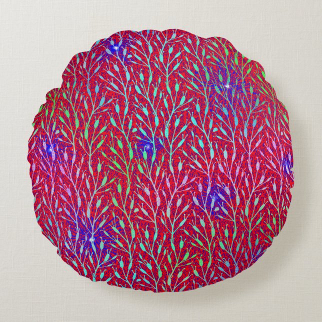 Sparkling Fireworks Party Pattern  Round Cushion (Front)