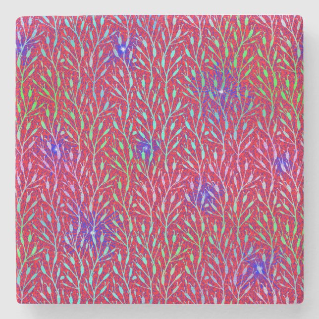 Sparkling Fireworks Party Pattern  Stone Coaster (Front)
