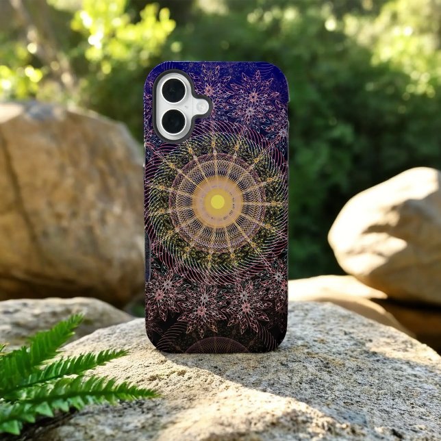 Sparkling flower art in night sky iPhone case (Creator Uploaded)