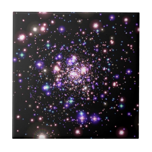 Sparkling Galaxy Ceramic Tile (Front)
