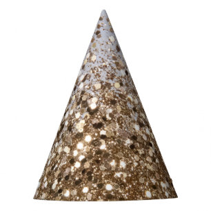 Sparkling Glam Gold Glitter Glam #1 Party Hat