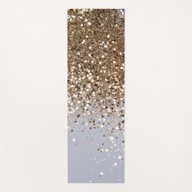 Sparkling Glam Gold Glitter Glam #1 Yoga Mat (Front)