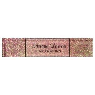 Sparkling Glitter Pattern Nameplate