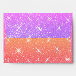 Sparkling glitter rainbow colour party envelopes