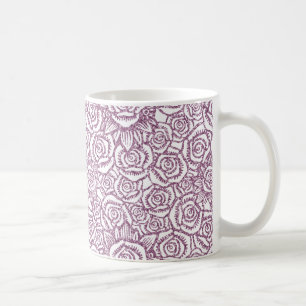 Sparkling Glitter Roses Purple Coffee Mug