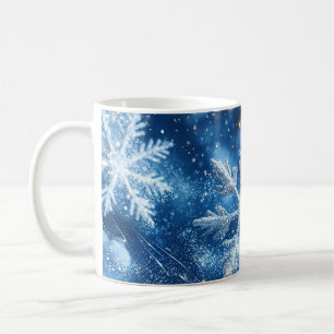 Sparkling Glitter Snowflakes Winter Christmas Coffee Mug