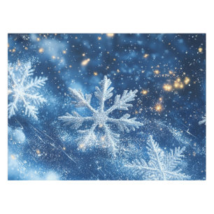 Sparkling Glitter Snowflakes Winter Christmas Tablecloth