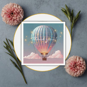 Sparkling Glitters Hot Air Balloon Baby Shower Napkin