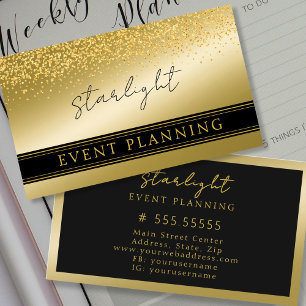 Sparkling Gold and Black Business Card