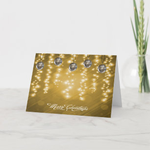 Sparkling Gold and Silver Christmas Holiday Card