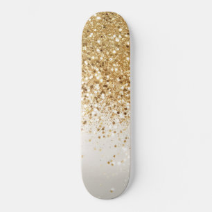 Sparkling Gold Glitter Glam #2 Skateboard