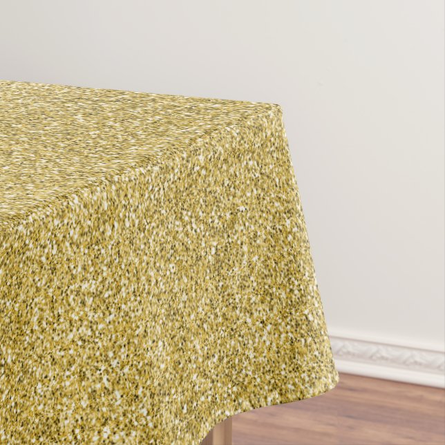 Sparkling Gold Glitter Glam   Tablecloth (In Situ)