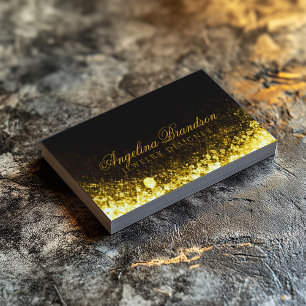 Sparkling Gold Jeweller Jewellery Designer Black C Business Card