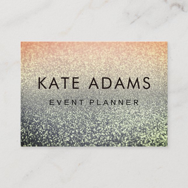 Sparkling Gold Marble Dark Navy Abstract  Business Card (Front)