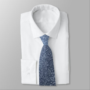 Sparkling Gold Marble Dark Navy Abstract  Tie