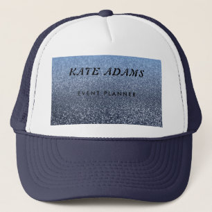 Sparkling Gold Marble Dark Navy Abstract Trucker Hat