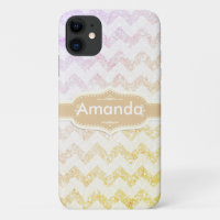 *~* Sparkling Gold Ombre Glitter Chevron  Lavender