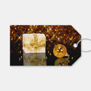Sparkling Golden Christmas Gift Tags