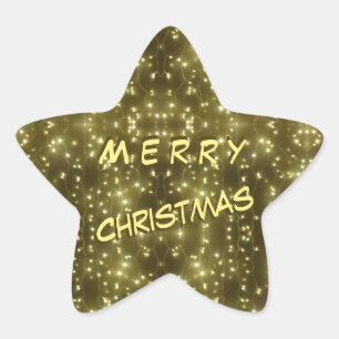 Sparkling Golden Lights Christmas Star Stickers