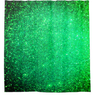 Sparkling Green Glitter Ombre Colourful Bright Coo Shower Curtain