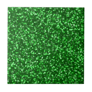 Sparkling Green Glitter Tile