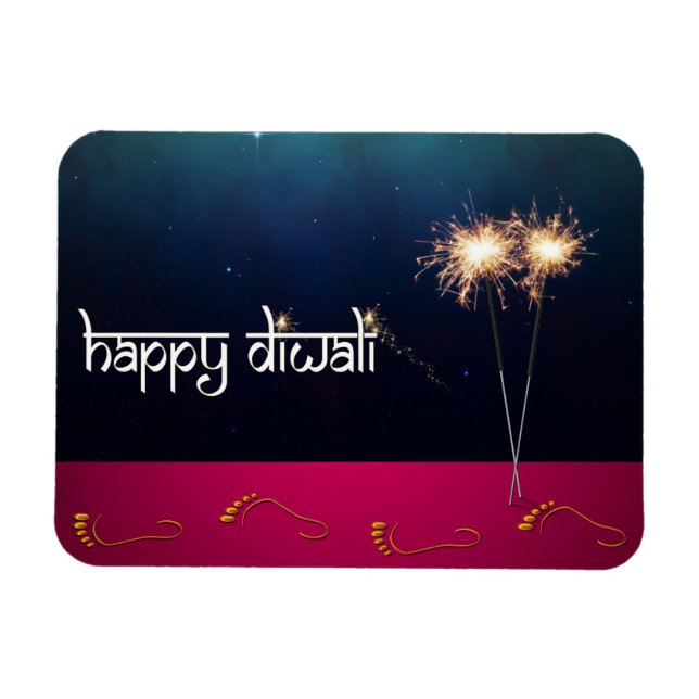 Sparkling Happy Diwali - Flexible Magnet (Horizontal)