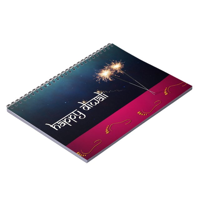 Sparkling Happy Diwali - Notebook (Left Side)