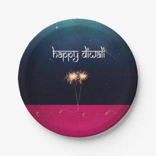 Sparkling Happy Diwali - Paper Plate