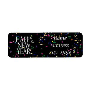 Sparkling Happy New Year Return Address Label