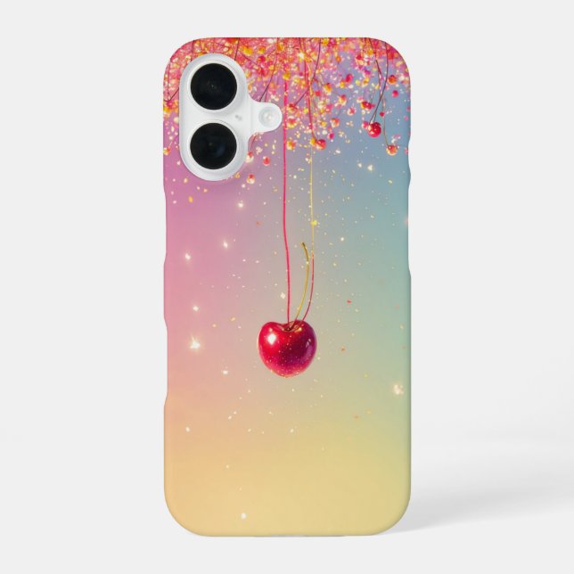 Sparkling Heart & Cherry Romantic Phone Case (Back)